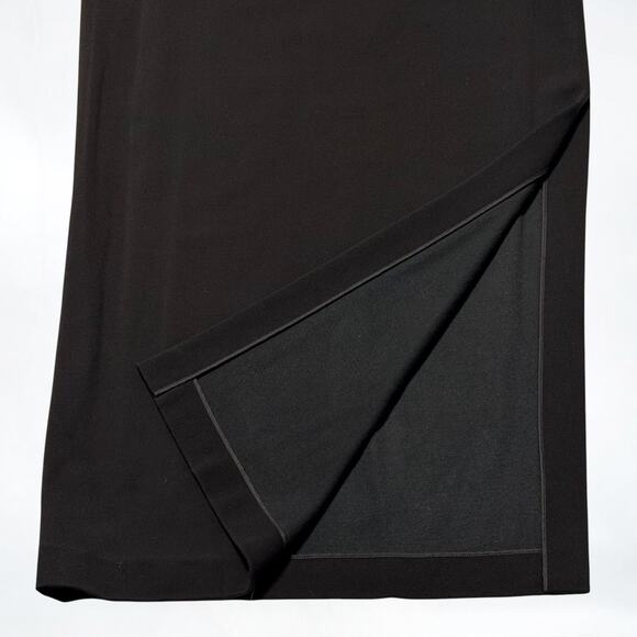 Vintage 90s Doncaster Black Jersey Maxi Skirt Jacket Set Pearl Buttons Size 10 - Picture 7 of 9